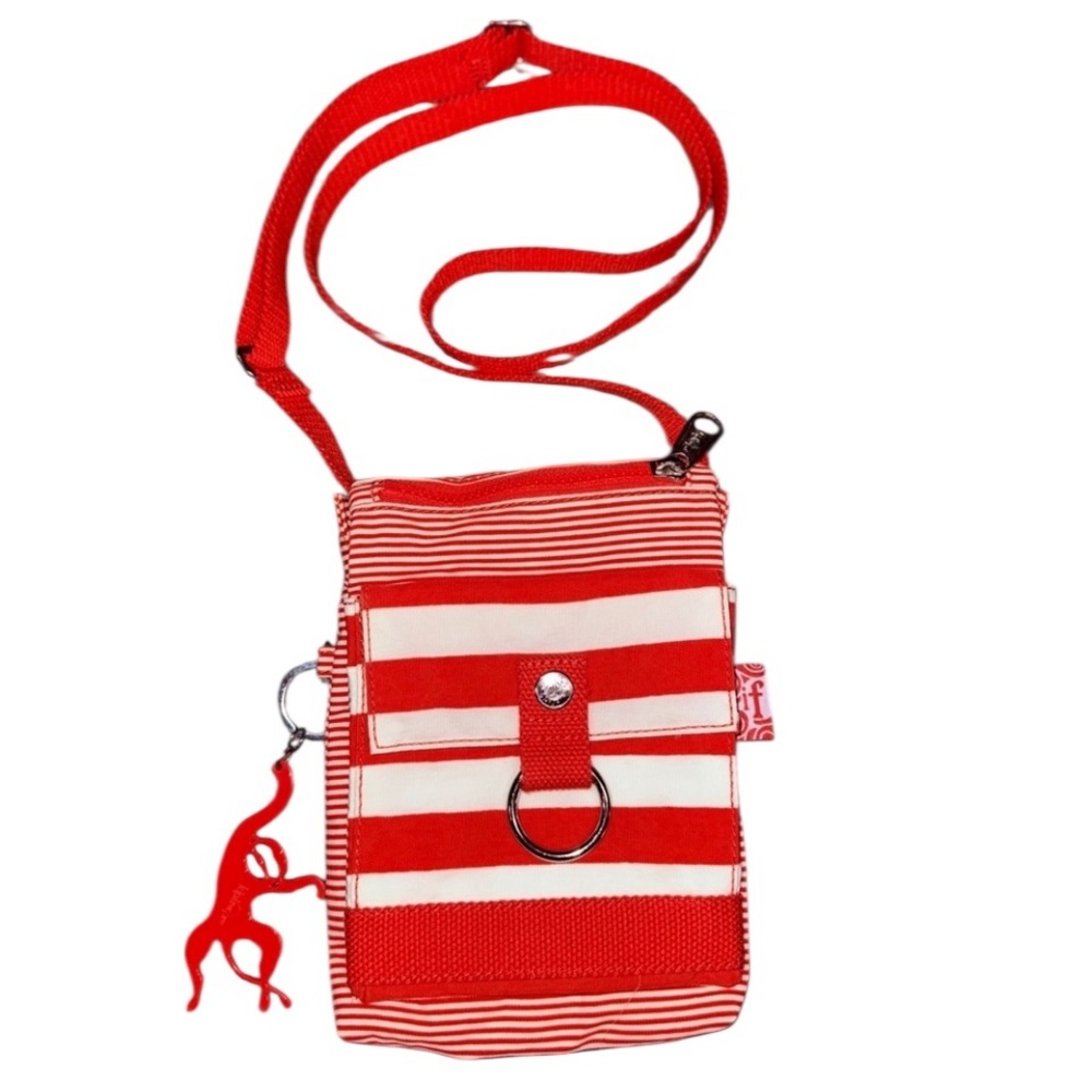 Kipling Crossbody Bag in Blood Orange and White